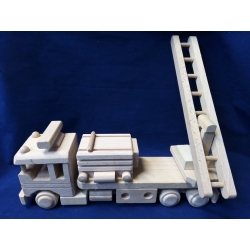 Straż pożarna, model wozu strażackiego 33x7,5x11,5cm, zabawka drewniana