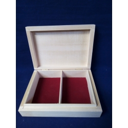 Karciarka z przegródkami z flokiem, pudełko 15x12x4,5cm , np na obrączki