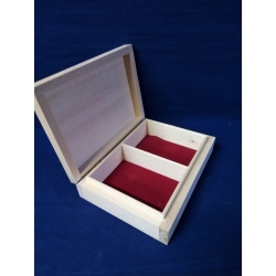 Karciarka z przegródkami z flokiem, pudełko 15x12x4,5cm , np na obrączki
