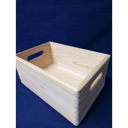 Skrzynka 30x20x13cm , skrzynia drewniana z uchwytami otwarta