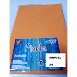 Pianka arkusz A4 POMARAŃCZOWA  / KP-18 / pianka PVC 2mm, arkusz piankowy cena 1szt