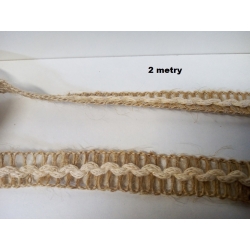 Tasiemka konopna dł rolki 2m / wstążka jutowa / szer: 1,8cm / nr. V