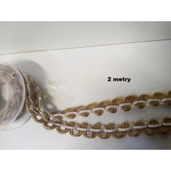 Tasiemka konopna dł rolki 2m / wstążka jutowa / szer: 1,3cm / nr. IV