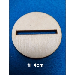 SKLEJKA #3mm Podkładka 4cm z otworem np; do wycinanek ze sklejki o grubości 3mm.