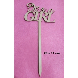 SKLEJKA #3mm  It's a GIRL  25x11cm   topper To DZIEWCZYNKA