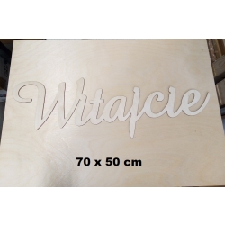 SKLEJKA 70x50cm #6mm  , Witajcie sklejka #3mm 16x66cm Komplet ozdoba na ślub, przyjęcie itp