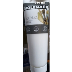 FARBA AKRYLOWA 250ml  MOLENAER  TITANIUM WHITE CREALL , farba BIAŁA akrylowa dobrze kryjąca