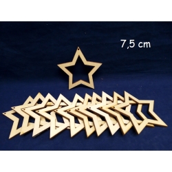 SKLEJKA #3mm Gwiazdka 7,5cm KOMPLET 10szt + 1 szt GRATIS / zawieszka ,gwiazdka ramka