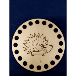 SKLEJKA #3mm Podkładka 9cm , baza z otworami pod sznurek, szydełko, JEŻ GRAWER do torebki, koszyk, do koszyka, makrama - pod kubek