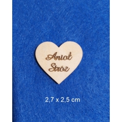 SKLEJKA #3mm Anioł Stróż serce 2,7x2,5cm /mini /  aniołek makrama , obrazek, Chrzest Św. itp / serduszko bez otworu