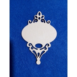 BEERMATA # 1,5mm tekturka Bombka 12,5x8,5cm , zawieszka retro, ażur vitage