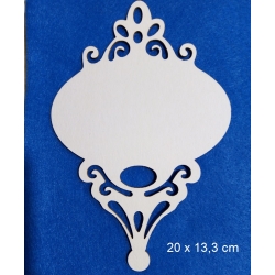 BEERMATA # 1,5mm tekturka Bombka 20x13,3cm , zawieszka retro, ażur vitage