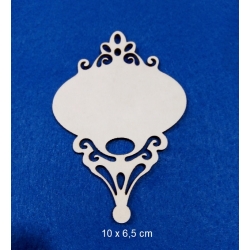BEERMATA # 1,5mm tekturka Bombka 10x6,5cm , zawieszka retro, ażur vitage