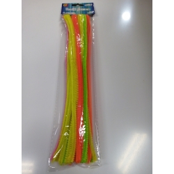Druciki kreatywne , puchate - 40szt. MIX NEONOWE, długość 1 drucika 30cm, drut / DP-6995