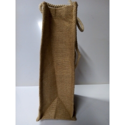 Worek jutowy 31x13x11cm,  torebka jutowa laminowana z okienkiem i sznurkiem np;na wino, juta