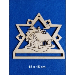 SKLEJKA #3mm Gwiazdka 15x15cm domek z otworem na sznurki, makrama