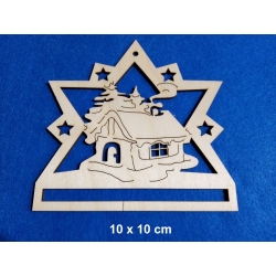 SKLEJKA #3mm Gwiazdka 10x10cm  domek z otworem na sznurki, makrama