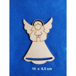 SKLEJKA #3mm Aniołek 10x6,5cm grawer ( IV ) z otworem na sznurki, makrama, włosy anielskie