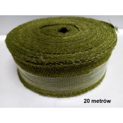 20mb / Tkanina jutowa naturalna OLIWKA , juta , taśma jutowa szerokość 5cm / 0427