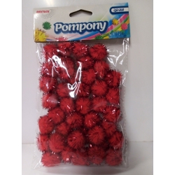 Brewis Pompony metaliczne 2cm / CZERWONE / 40szt / 6299