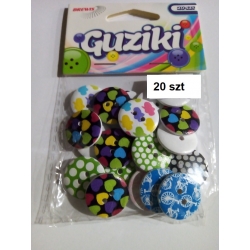 Guziki 20mm, 20szt. Brewis , guzik 2cm  MIX