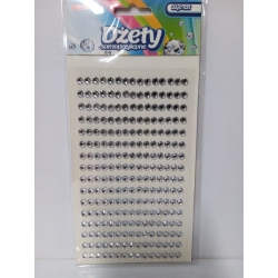 Dżety kryształki samoprzylepne 4mm SREBRNE 240szt / blister 12x7cm / DS11 / Brewis naklejki