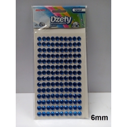 Dżety samoprzylepne okrągłe NIEBIESKIE 6mm, 140szt. / Brewis / DS24 naklejki