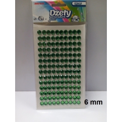 Dżety samoprzylepne okrągłe ZIELONE 6mm, 140szt. / Brewis / DS23 naklejki