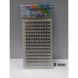 Dżety samoprzylepne okrągłe SREBRNE 6mm, 140szt. / Brewis / DS21 naklejki