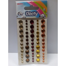 Dżety samoprzylepne okrągłe 4-,6,10mm BRĄZY, ZŁOTO 60szt. / Brewis / DS83 naklejki