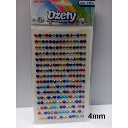 Dżety samoprzylepne okrągłe mix kolorów 4mm, 240szt. Brewis / DS78 naklejki