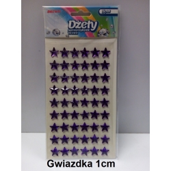 Dżety Gwiazdki samoprzylepne FIOLETOWE , gwiazdka 1cm / 54szt / DS43 / BREWIS naklejki