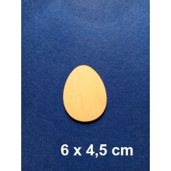 SKLEJKA #3mm Jajko 6x4,5cm bez otworu  / jajko ze sklejki