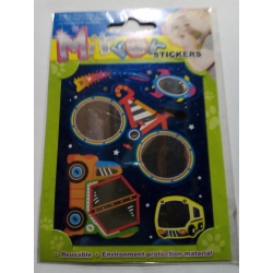 Naklejki LUSTERKA  blister 11,5x9,5cm /  Brewis   / WLS-300  ROWER, RAKIETA, BETONIARKA, AUTOBUS / mirror