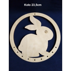 SKLEJKA #3mm Zajączek w koło 23,5cm z otworami, obręcz 23,5cm / króliczek 20cm / 01125