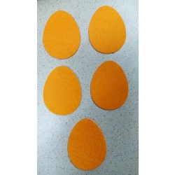 Filc # 1mm Jajko 5x4cm / 5szt  / POMARAŃCZ / JEJCZKA Z FILCU