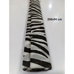 ALIGA Bibuła marszczona wzorzysta  200x50cm / WZORY ZWIERZĘCE  / KRW-66 / zwierzęta / zebra