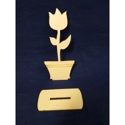 SKLEJKA #3mm  Kwiatki na Dzień Matki, kwiat w doniczce tulipan  15cm  / Dzień Mamy, Kochnaej Mamie, Dla Mamy / nr I / kwiatuszek   /