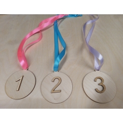 SKLEJKA #3mm Medal 8cm , koło z zawieszką, medal , kółko 8cm / komplet medali 3szt / 0825