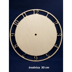SKLEJKA #3mm/ Tarcza zegarowa 30cm z cyferkami , otwór pod mechanizm 8mm / zegar 30cm II / 2085