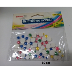 Ruchome oczka 6,8,10mm  / 80szt  / BREWIS R07 / kolorowe