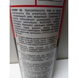 PROFESJONALNY KLEJ KONTAKTOWY FIXGRIP 40 W SPRAYU 600ml - AEROZOL