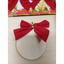 Zestaw Świąteczny BOMBKA 6cm / 12szt / papier ryżowy 12 obrazków fi 6cm / farba biała, sznurek metalizowany 2,4m / brokat srebrny  / 4590