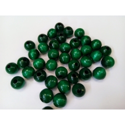Kulka drewniana lakierowana zielona 12mm  ,CENA   1szt  , ( kulki drewniane zielone  ),koralik drewniany