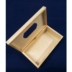Chustecznik 25x13,5x8cm, chustecznik otwierany z ozdobnym otworem / 1850 / pojemnik na rękawiczki , kosmetyka, pudełko 25x13,5x8cm, pudełko na chustec