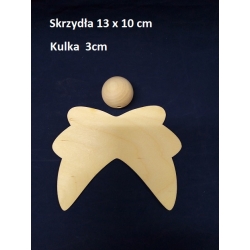 SKLEJKA #3mm Skrzydła 13x10cm do aniołka + główka, kulka 30mm KOMPLET / 0290
