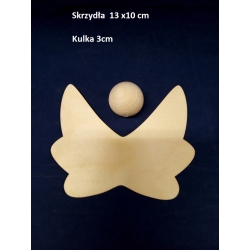 SKLEJKA #3mm Skrzydła 13x10cm do aniołka + główka, kulka 30mm KOMPLET / 0291