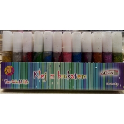 Klej z brokatem MT-6609(70) 12x6g. / 12szt / brokat klej tubki