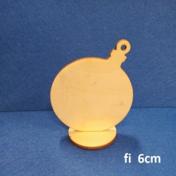 SKLEJKA #3mm Bombka 6cm stojak , klasyczna ( wys.całkowita 7,5cm ) 1616 / bombka stojak