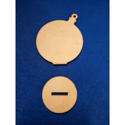 SKLEJKA #3mm Bombka 6cm stojak , klasyczna ( wys.całkowita 7,5cm ) 1616 / bombka stojak
